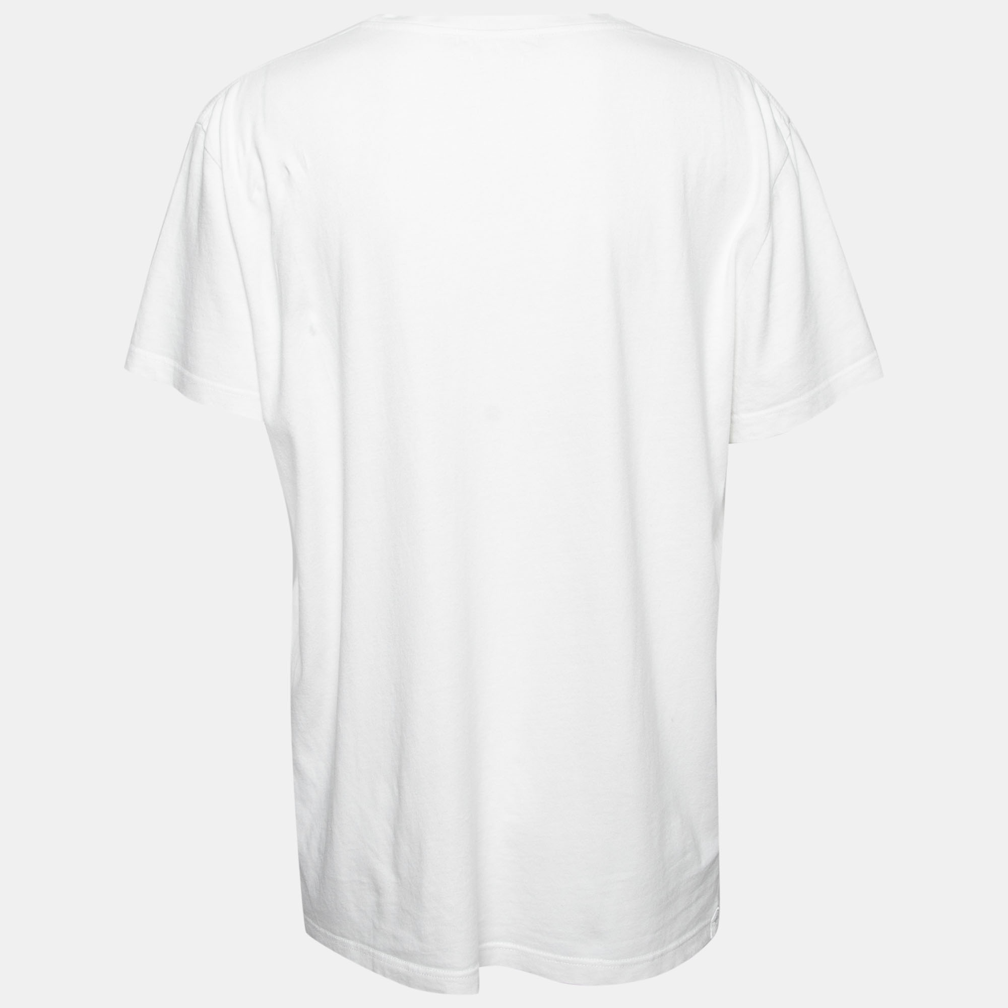 

Alexander McQueen White Skull Printed Cotton Crew Neck T-Shirt
