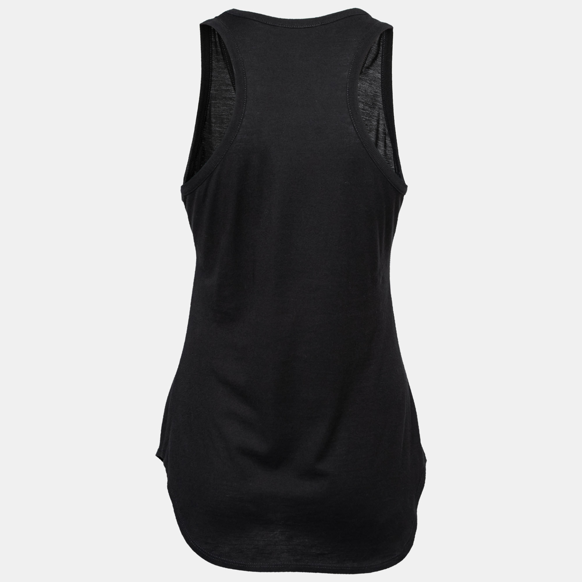 

Alexander McQueen Black Floral Print Jersey Tank Top