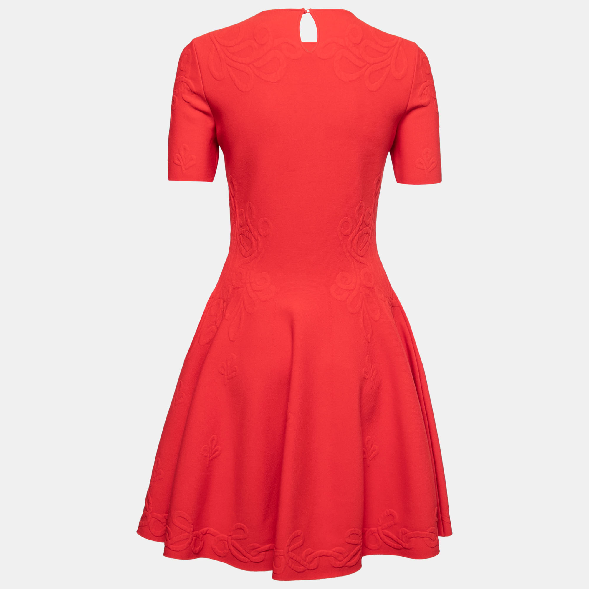 

Alexander McQueen Red Jacquard Knit Flared Dress