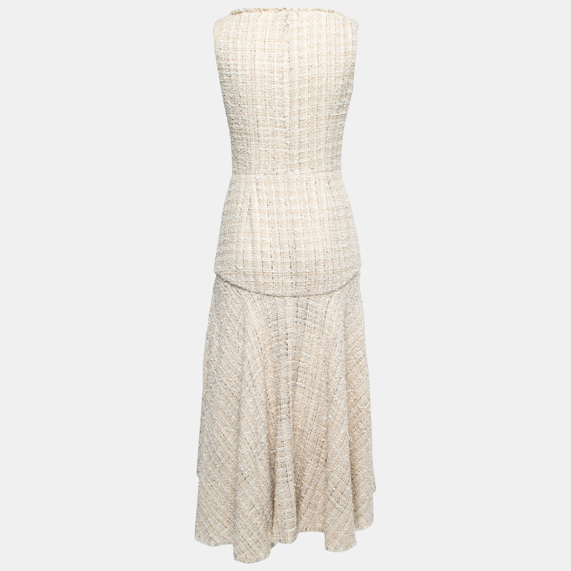 

Alexander McQueen Cream Tweed Handkerchief-Hem Dress