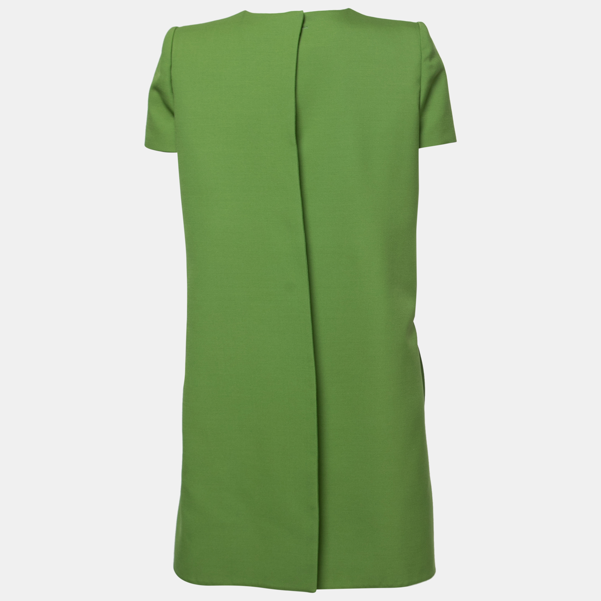 

Alexander McQueen Green Wool Capelet Belted Midi Dress