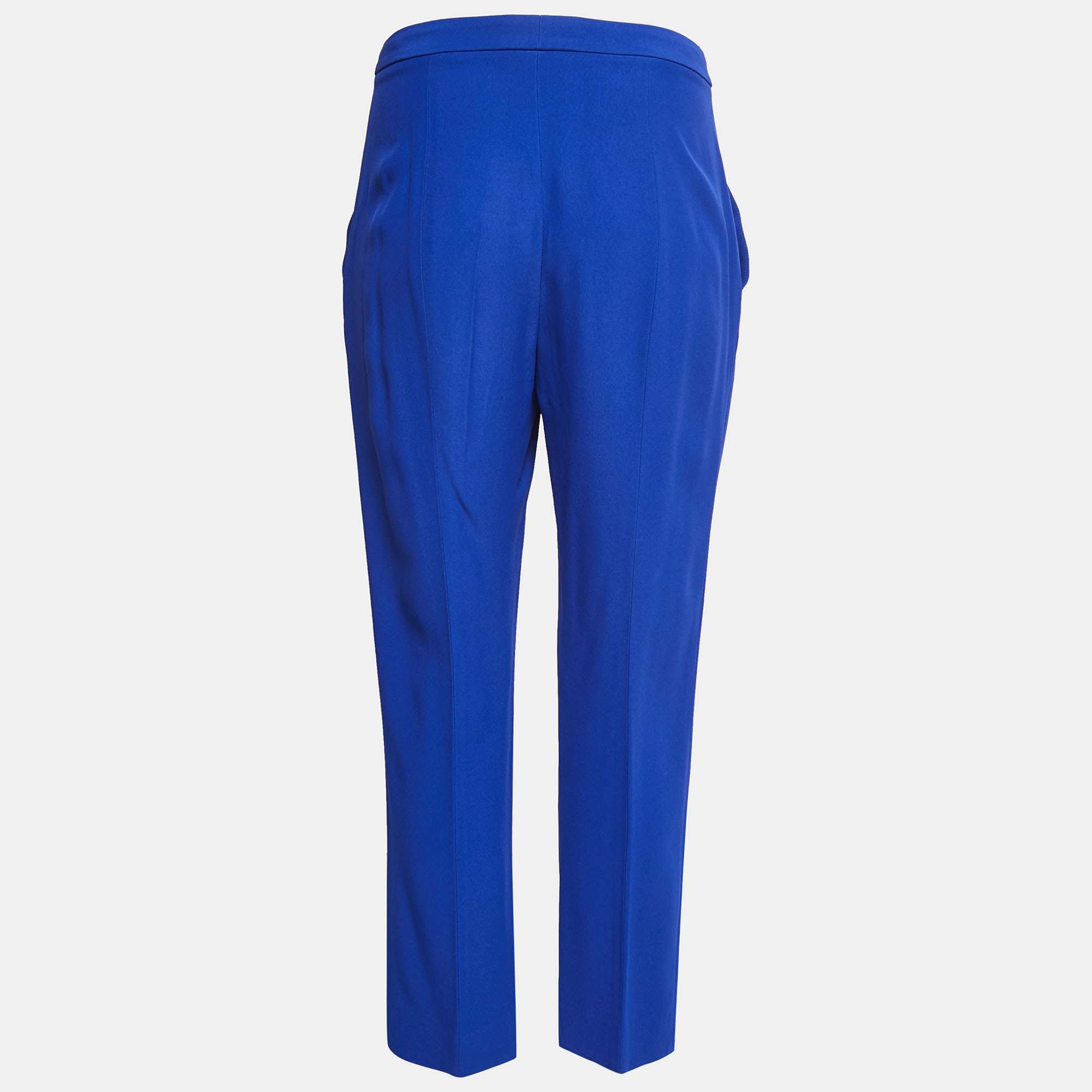 

Alexander McQueen Blue Crepe Trousers