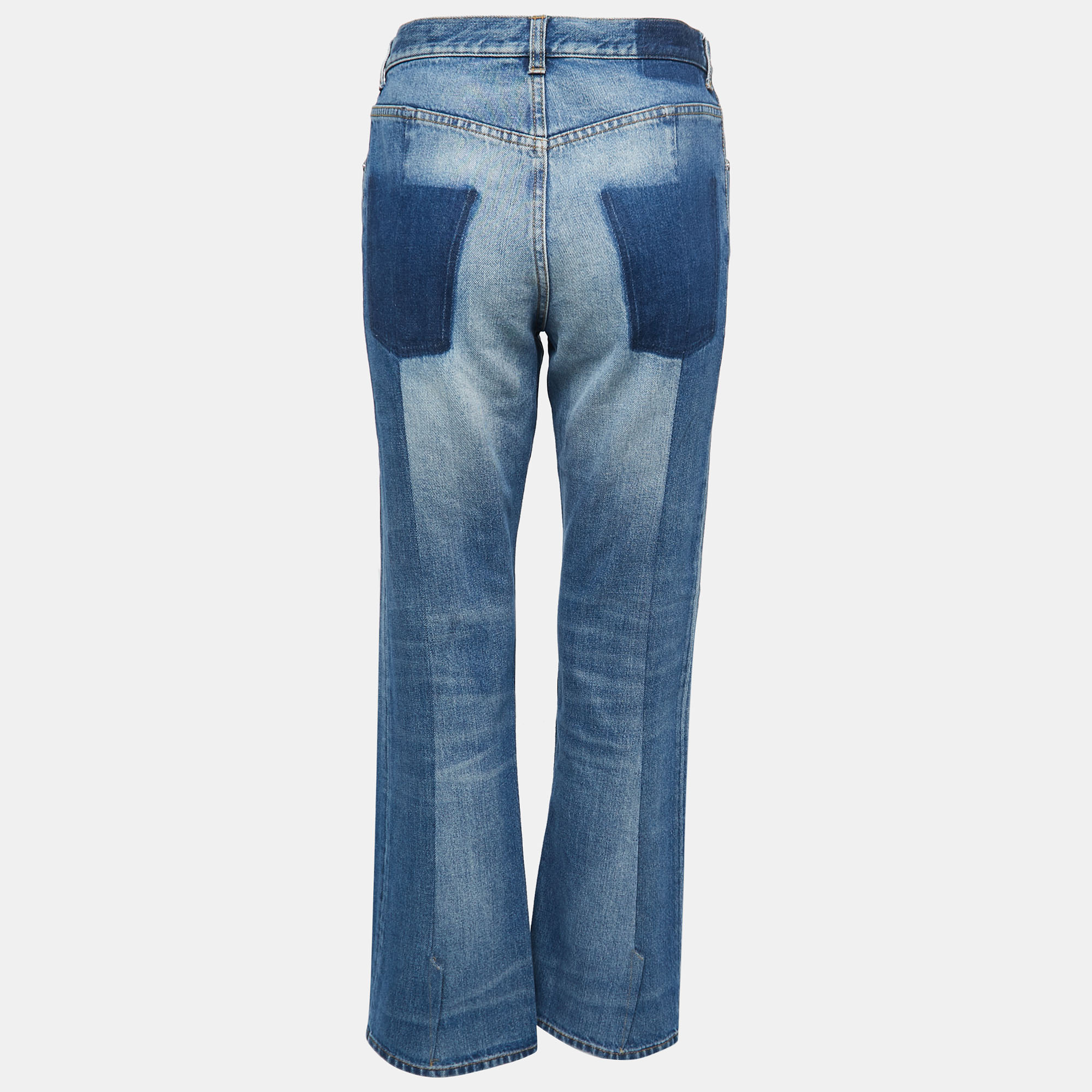 

Alexander McQueen Blue Denim Ripped Straight Leg Jeans  Waist 32