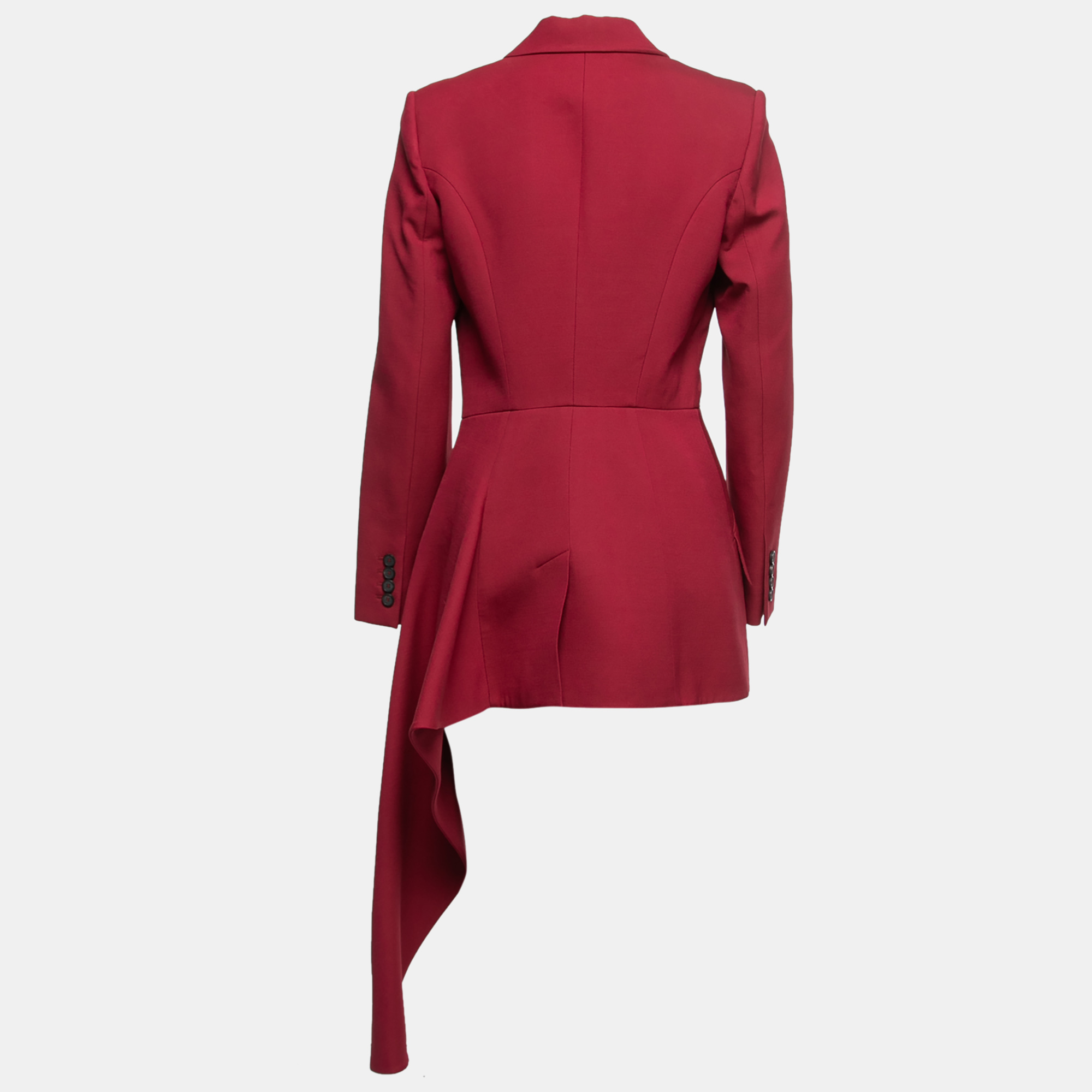 

Alexander McQueen Burgundy Wool Blend Asymmetrical Blazer