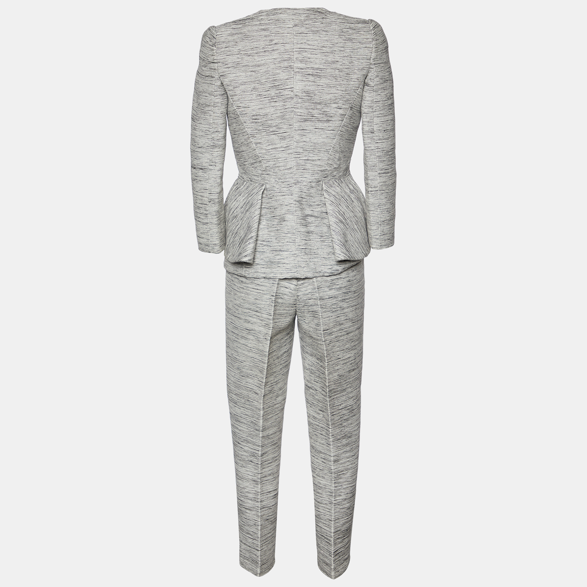 

Alexander McQueen Grey Paper Yarn & Wool Blazer & Pants Set