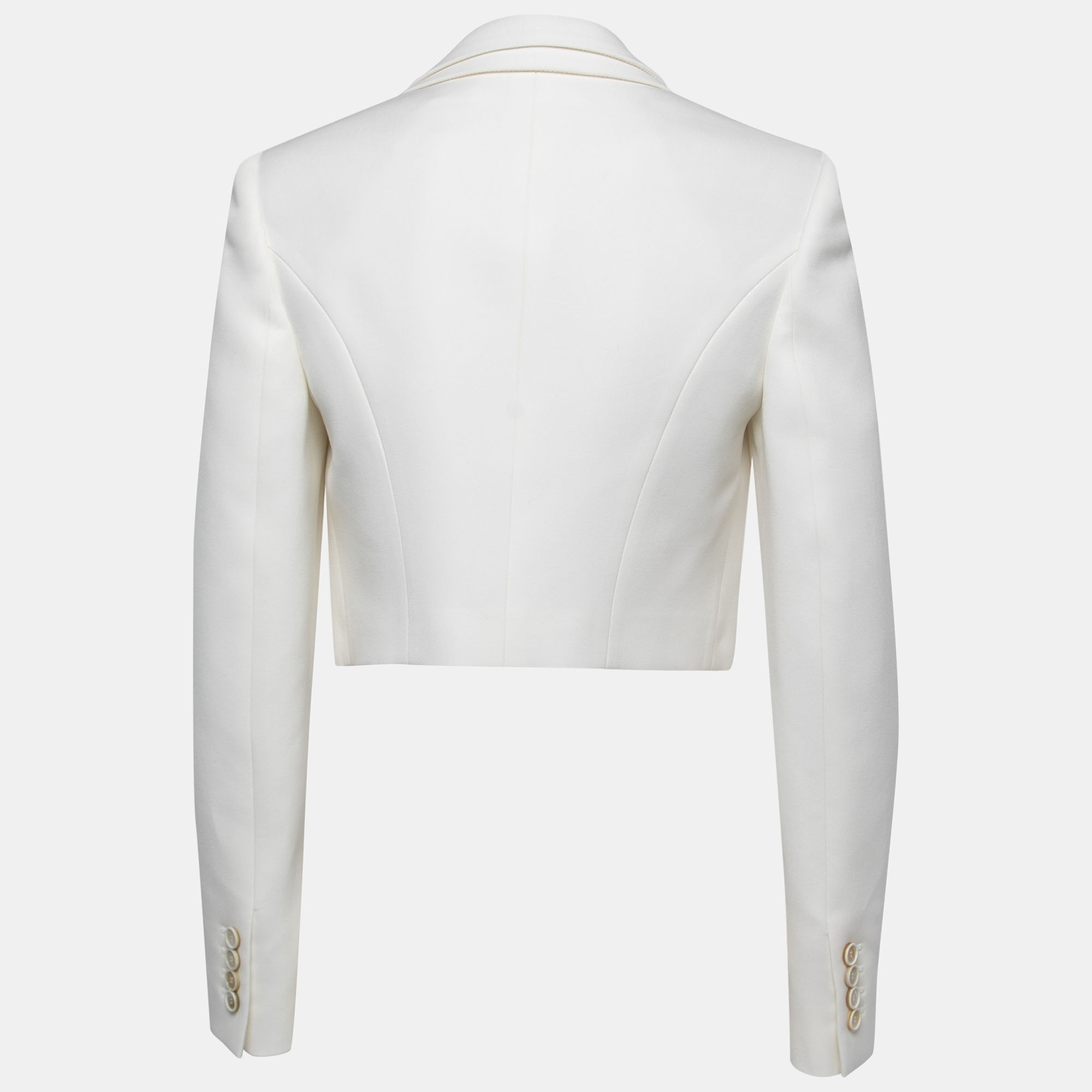 

Alexander McQueen White Wool Cropped Blazer