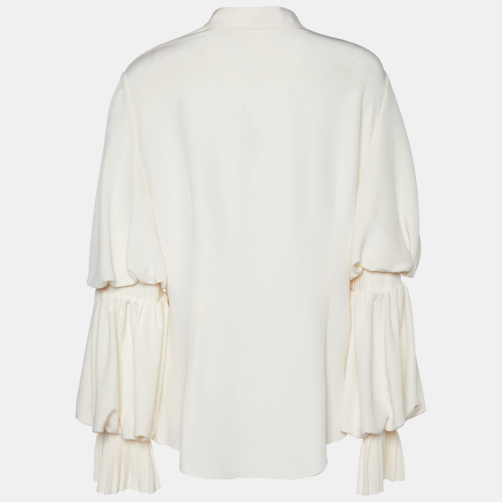 

Alexander McQueen Cream Silk Ruffle Sleeve Shirt