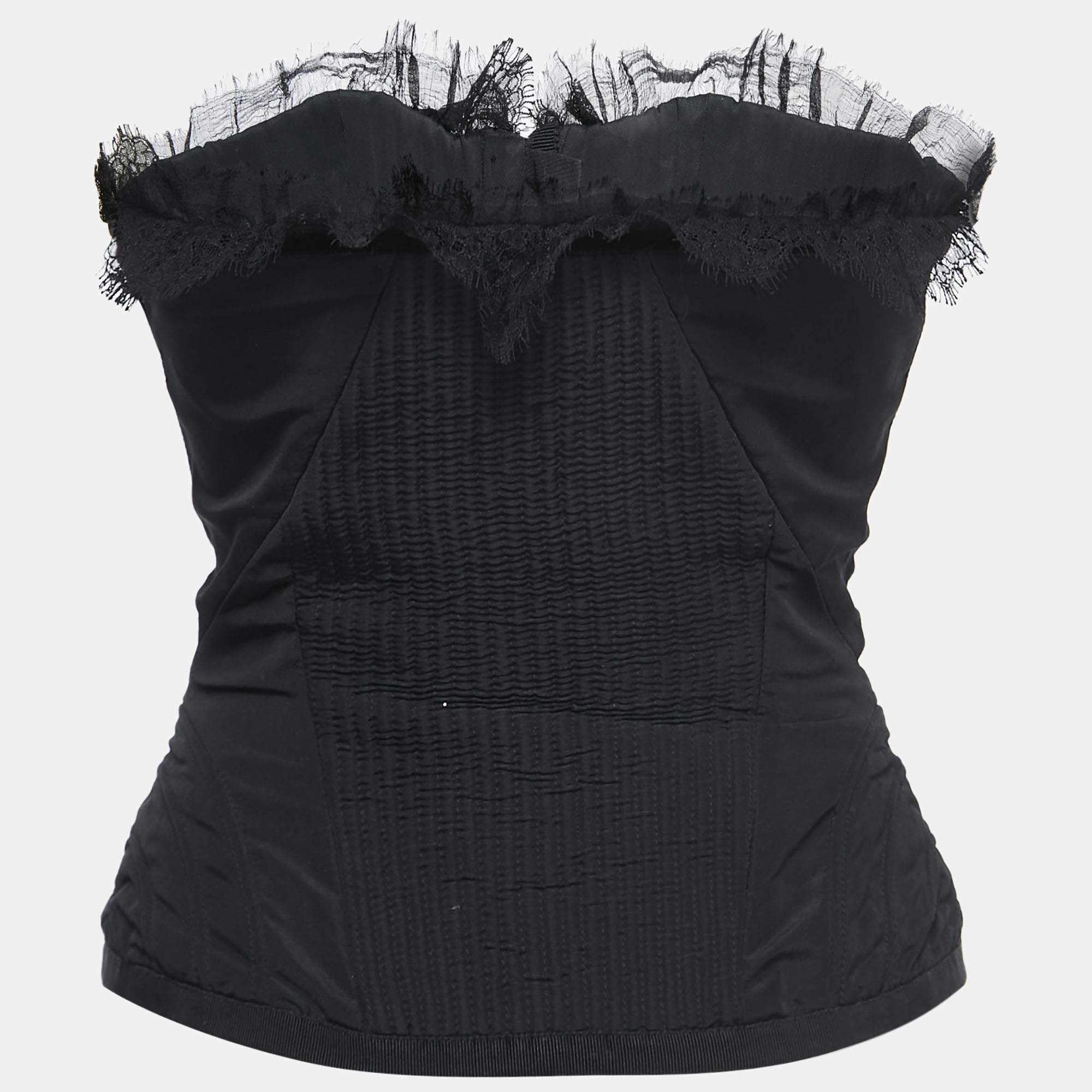 

Alexander McQueen Vintage Black Silk Bustier Corset Top