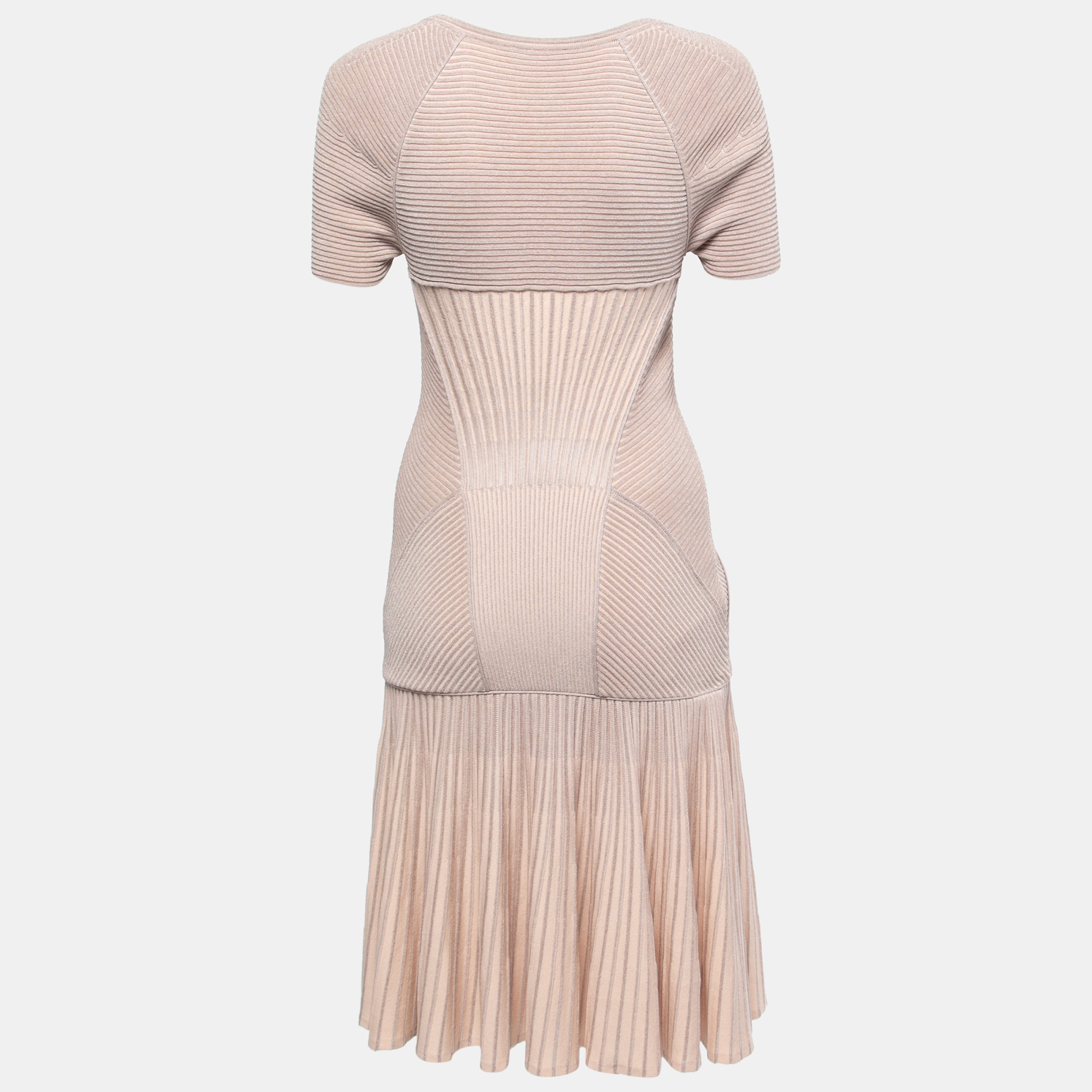 

Alexander McQueen Pink Striped Lurex Knit Mini Dress