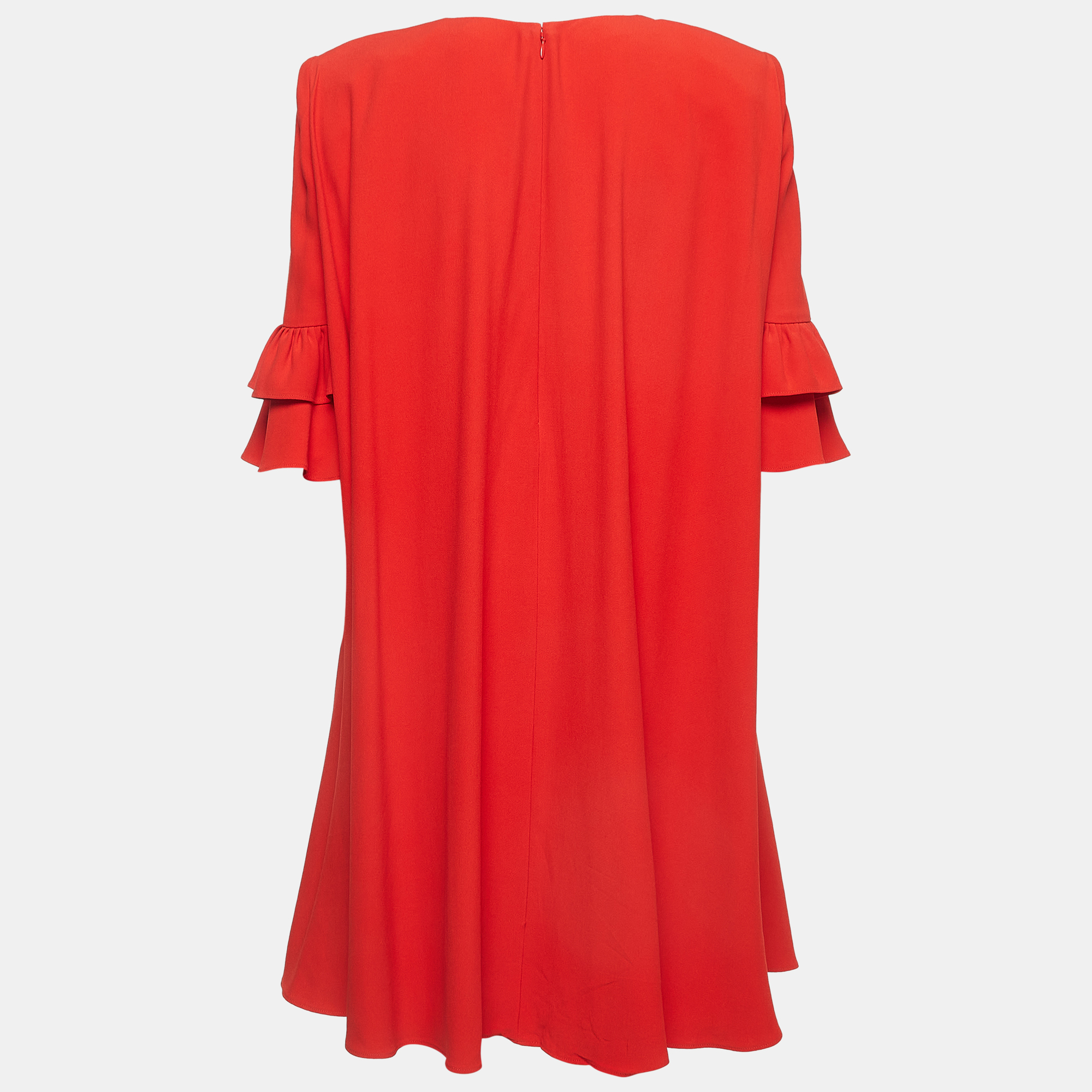 

Alexander McQueen Red Crepe Ruffled Mini Dress