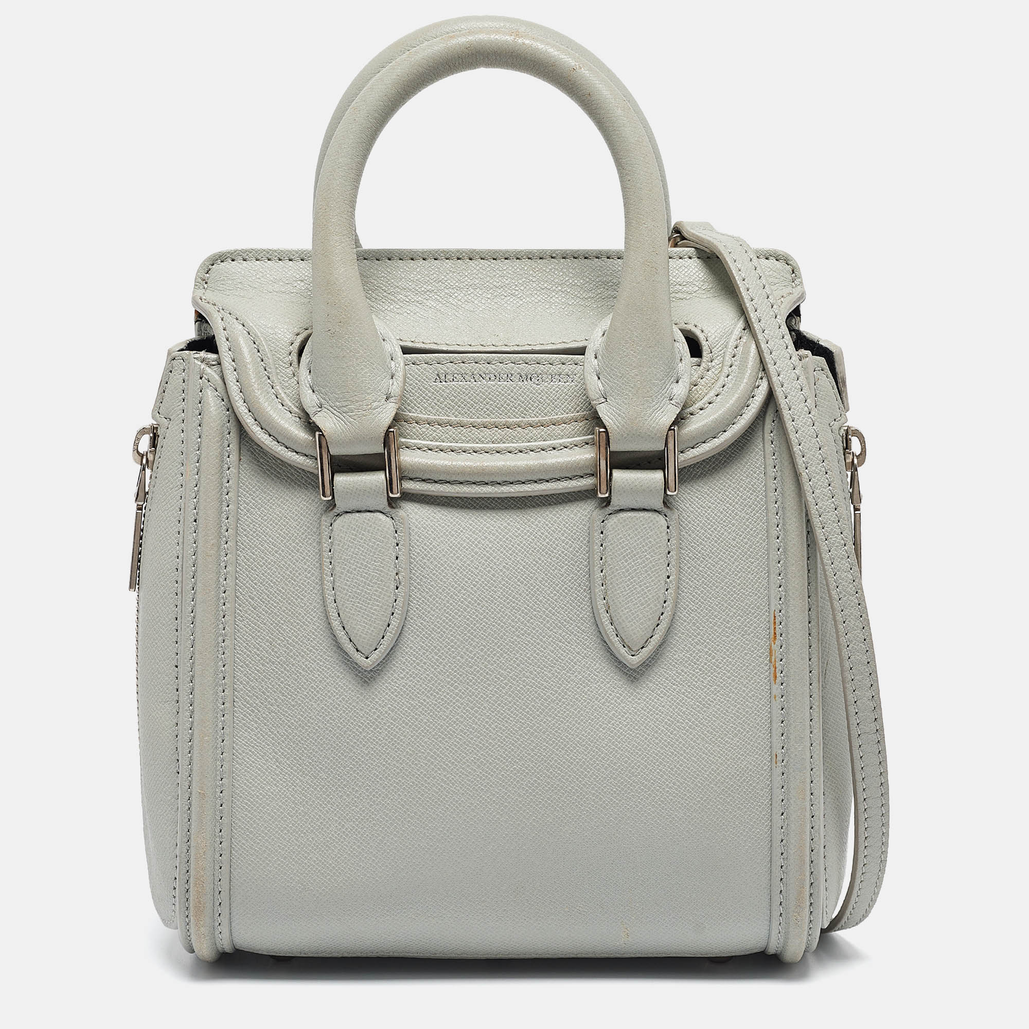 

Alexander McQueen Light Blue Leather Mini Heroine Shoulder Bag