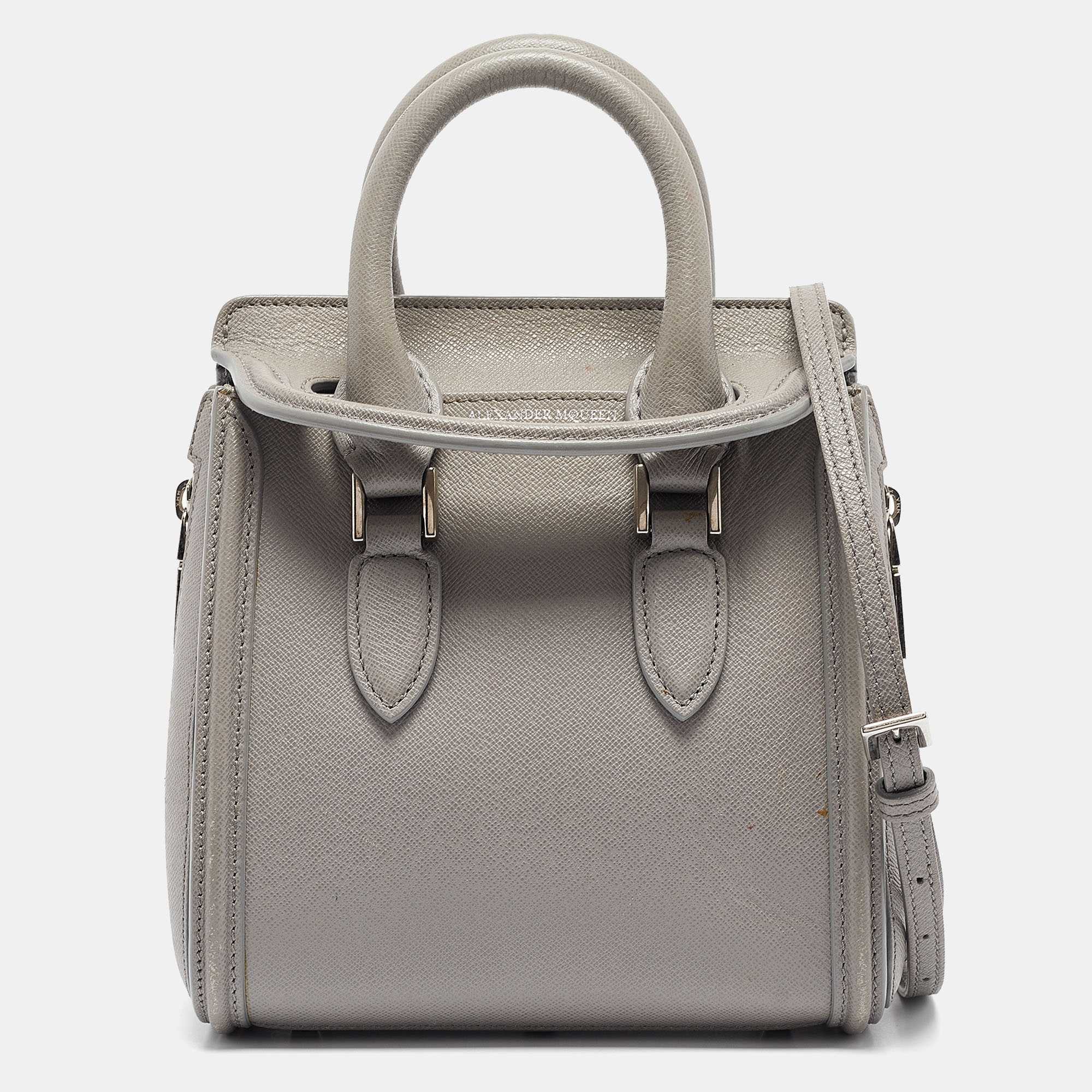 

Alexander McQueen Grey Leather Mini Heroine Shoulder Bag