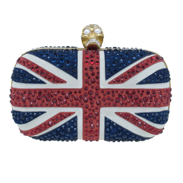 Pre Owned كلتش أليكساندر ماكوين علم بريطانيا مرصعة بأحجار كريستال