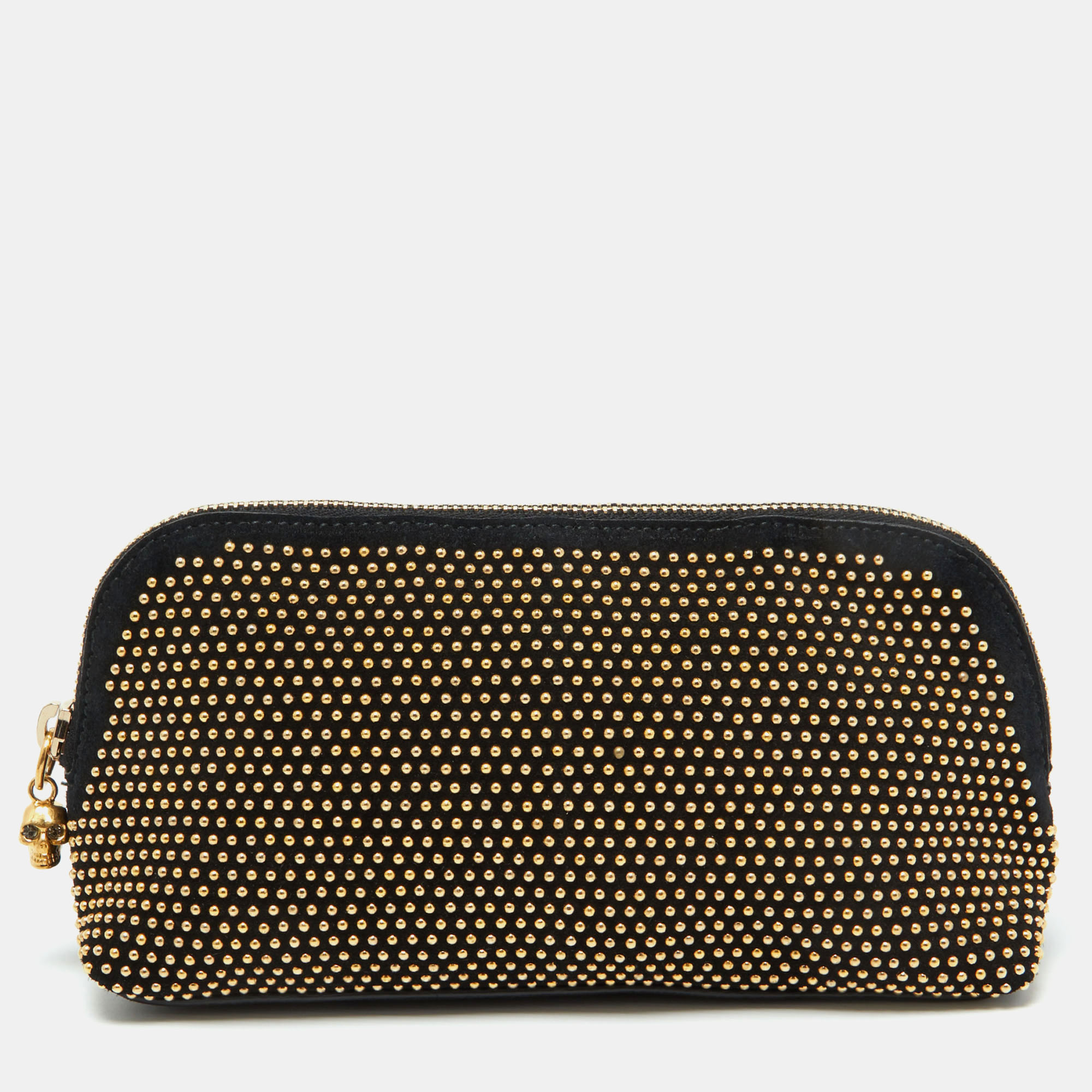 

Alexander McQueen Black Suede Studded Zip Pouch