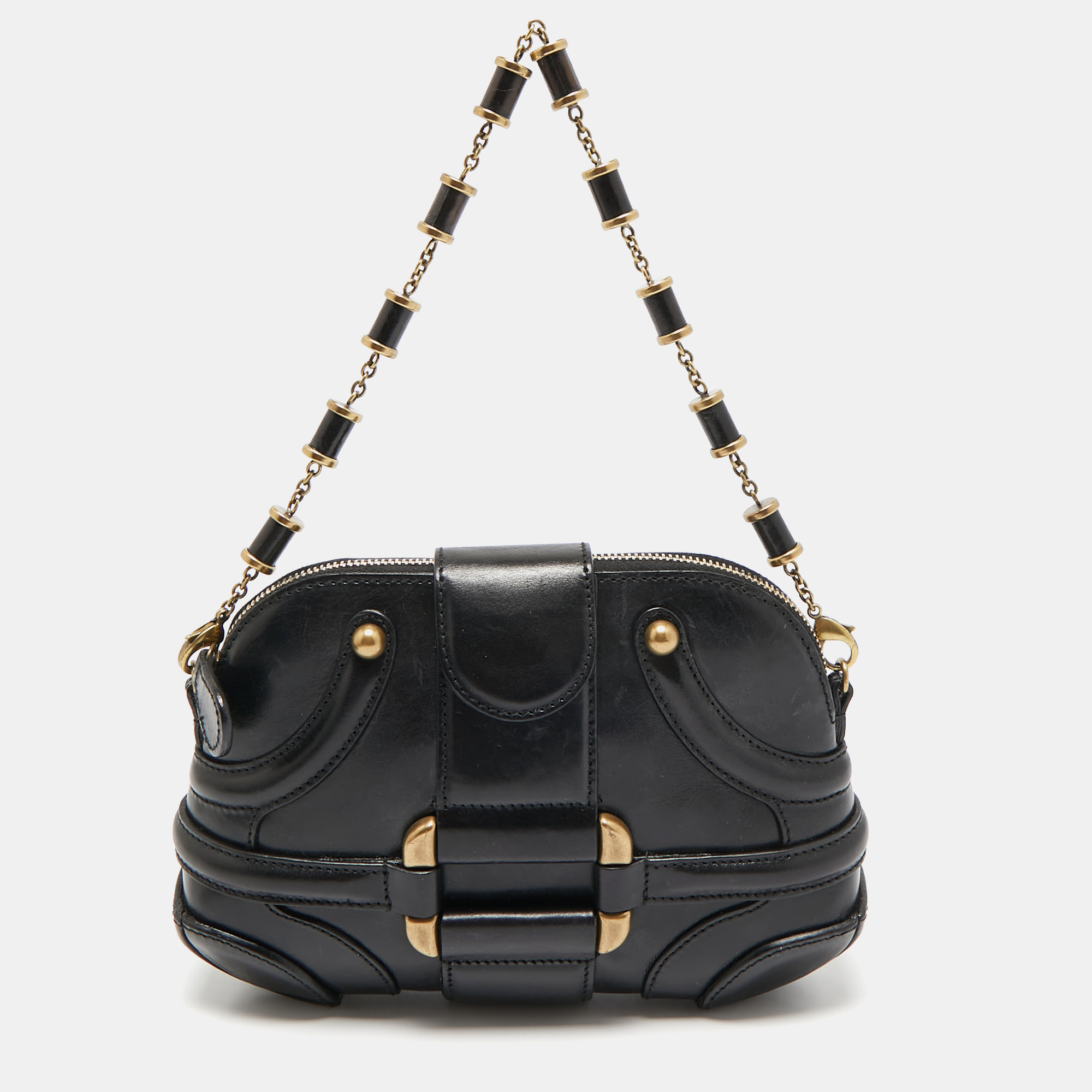 

Alexander McQueen Black Leather Novak Bag