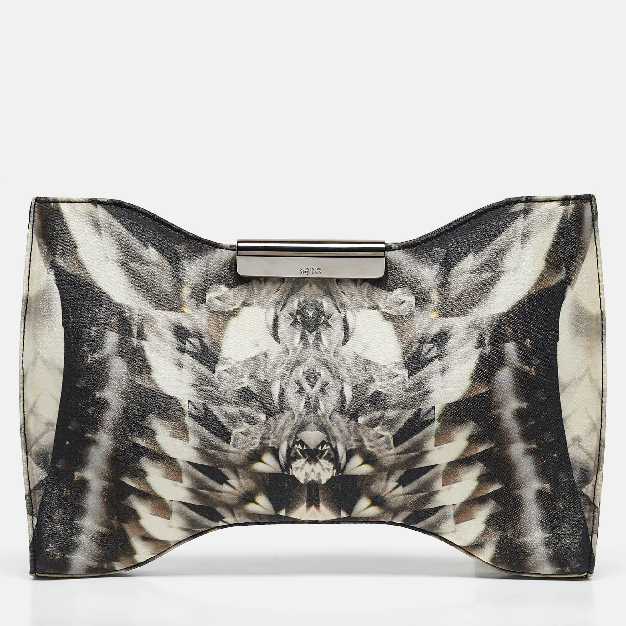 

Alexander McQueen Black/Grey Kaleidoscope Print Fabric Oversized Squeeze It Clutch