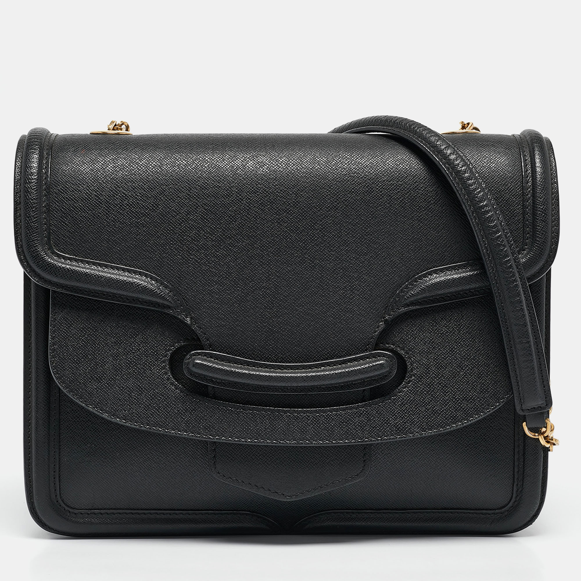 

Alexander McQueen Black Leather Heroine Chain Shoulder Bag