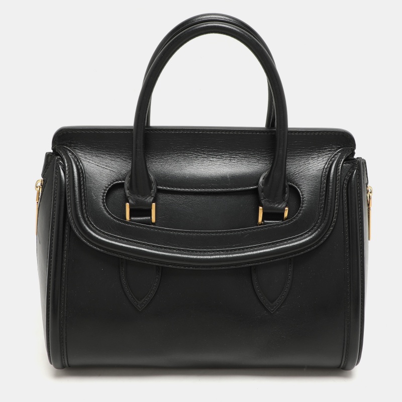 

Alexander McQueen Black Leather Medium Heroine Satchel