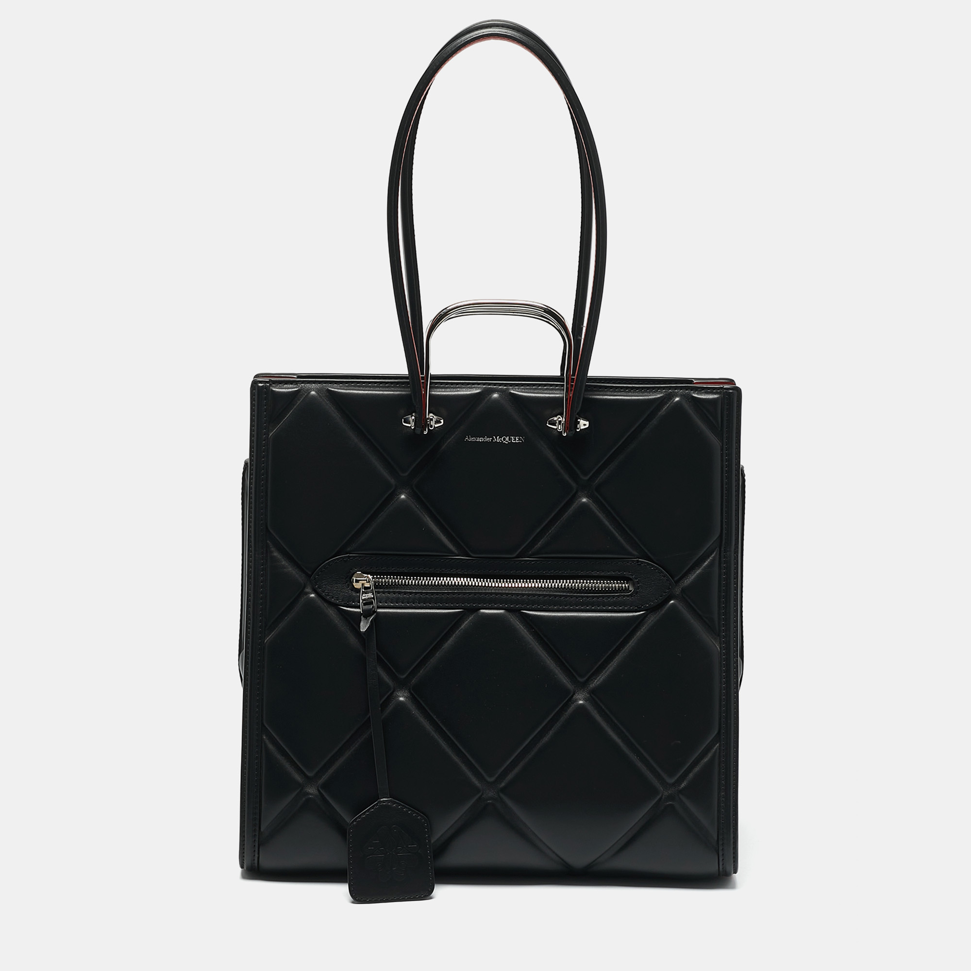 

Alexander McQueen Black Quilted Leather The Tall Story Tote