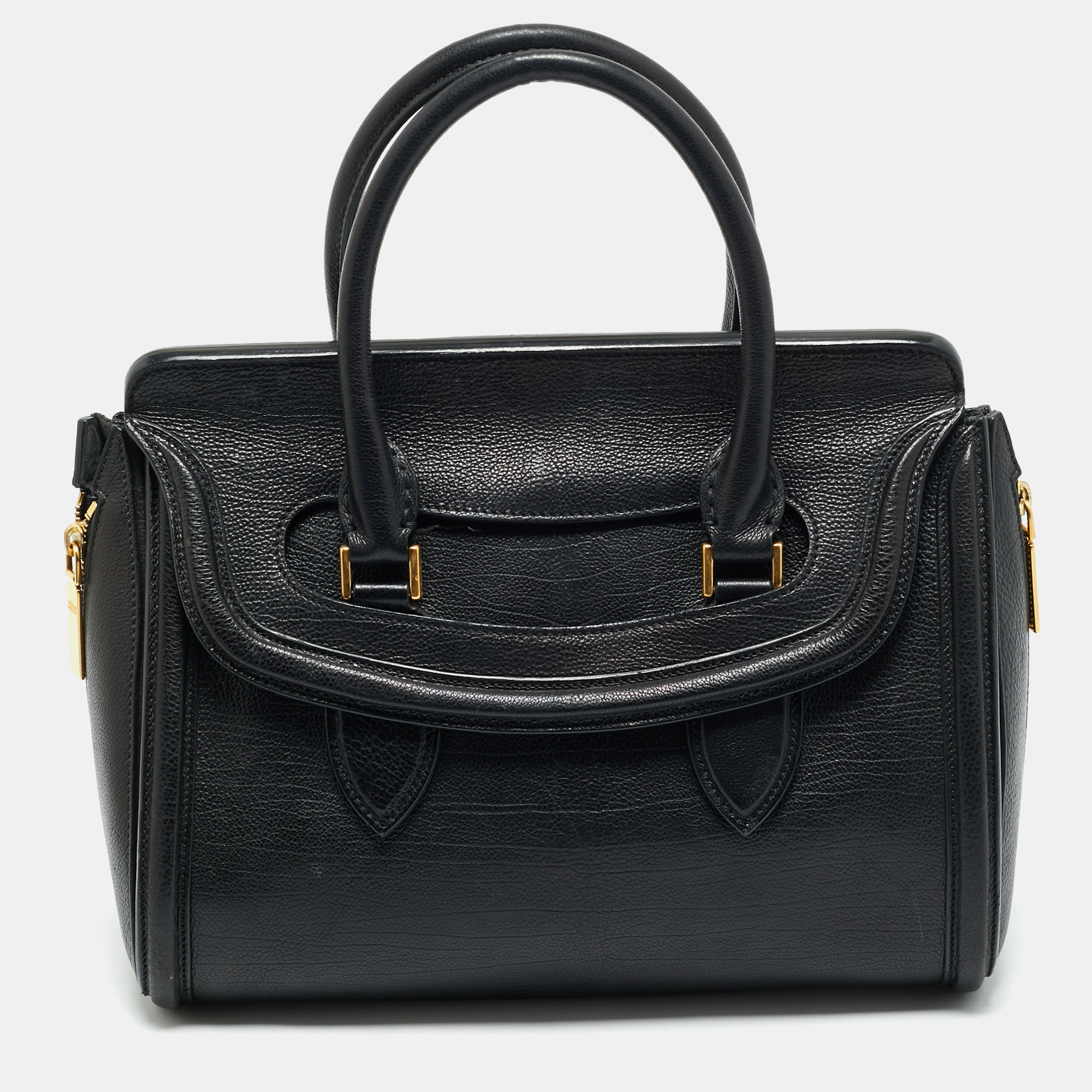 

Alexander McQueen Black Leather  Heroine Satchel