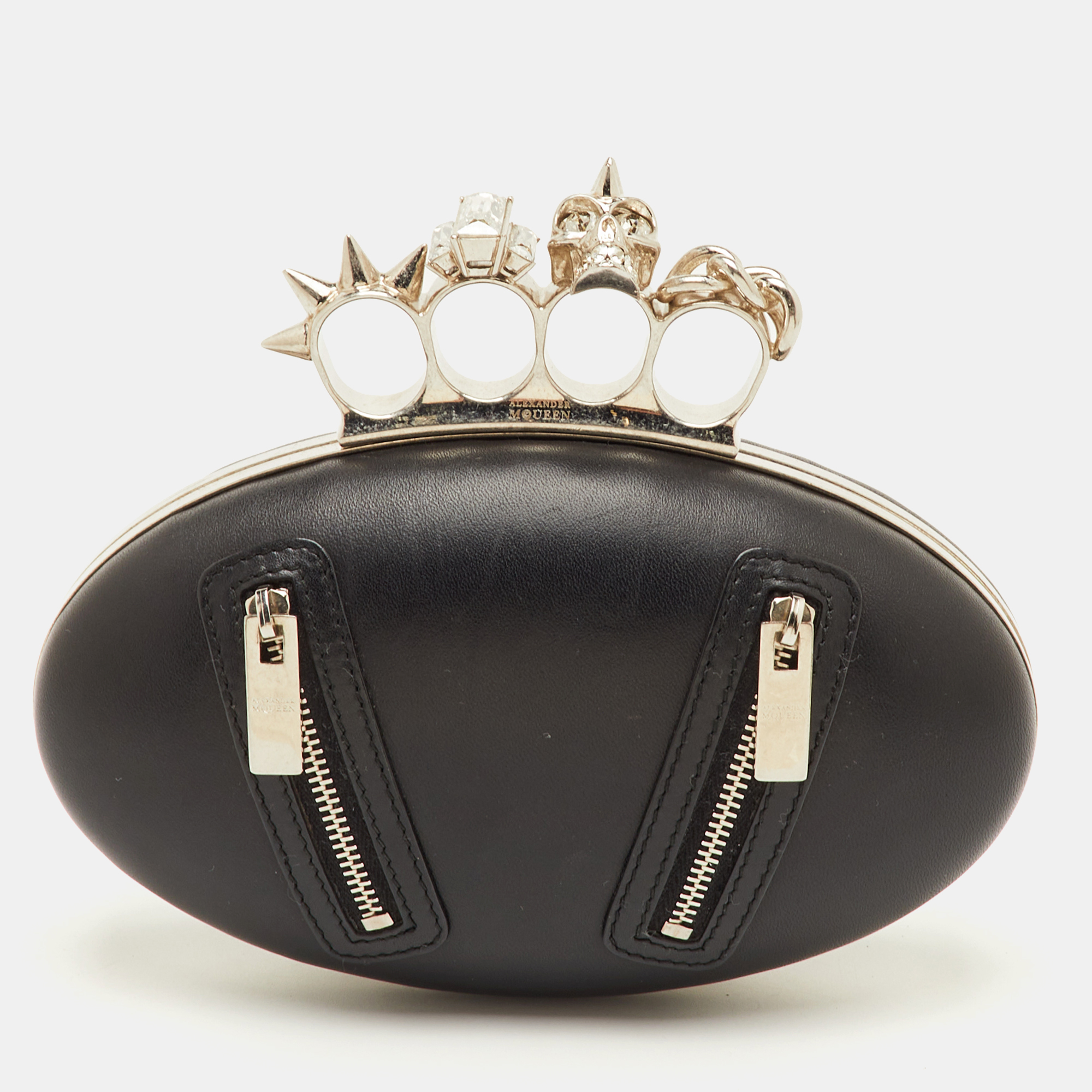 

Alexander McQueen Box Black Leather Clutch
