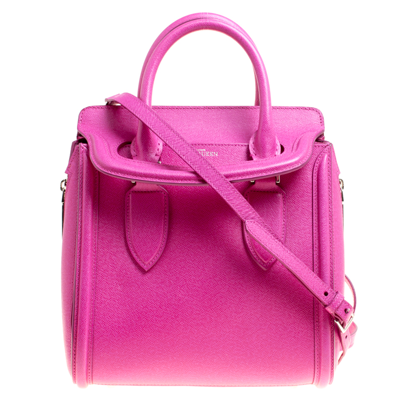 Pre Owned Alexander McQueen Pink Leather Small Heroine Satchel