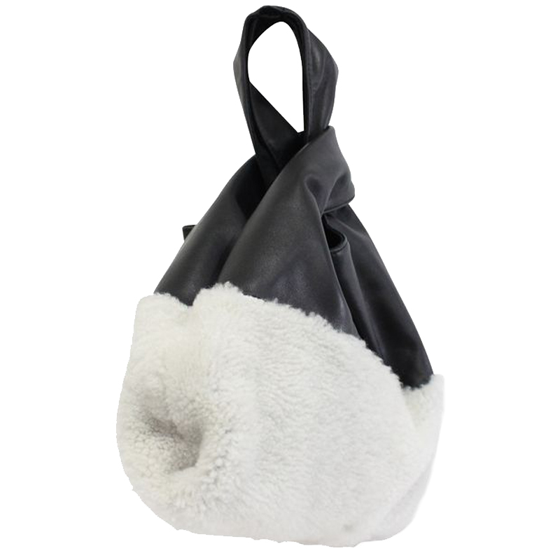 

Alexander McQueen Black/White Leather And Sherpa Ada Sac Mini Bag