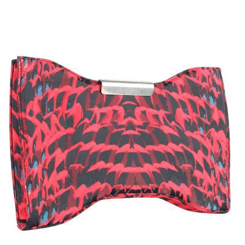 

Alexander McQueen Red Printed Nylon Squeeze It Clutch