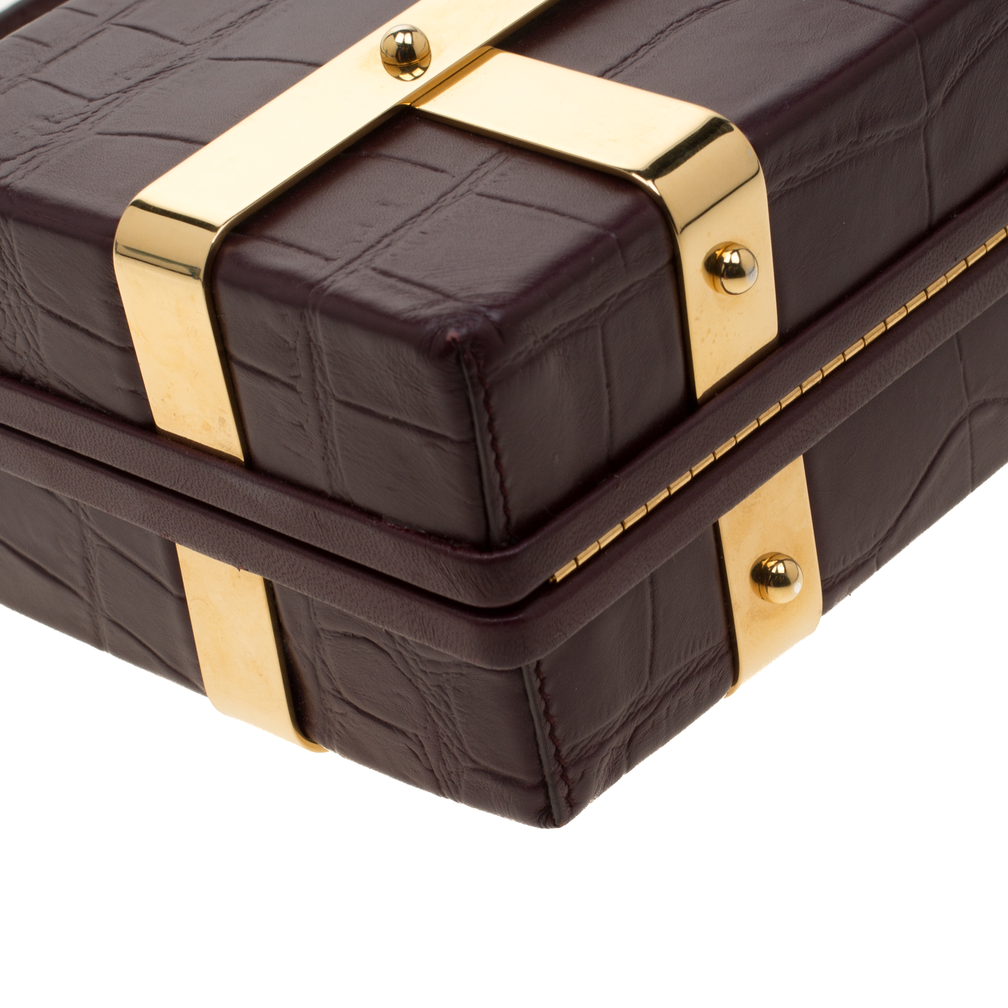 croc embossed suitcase