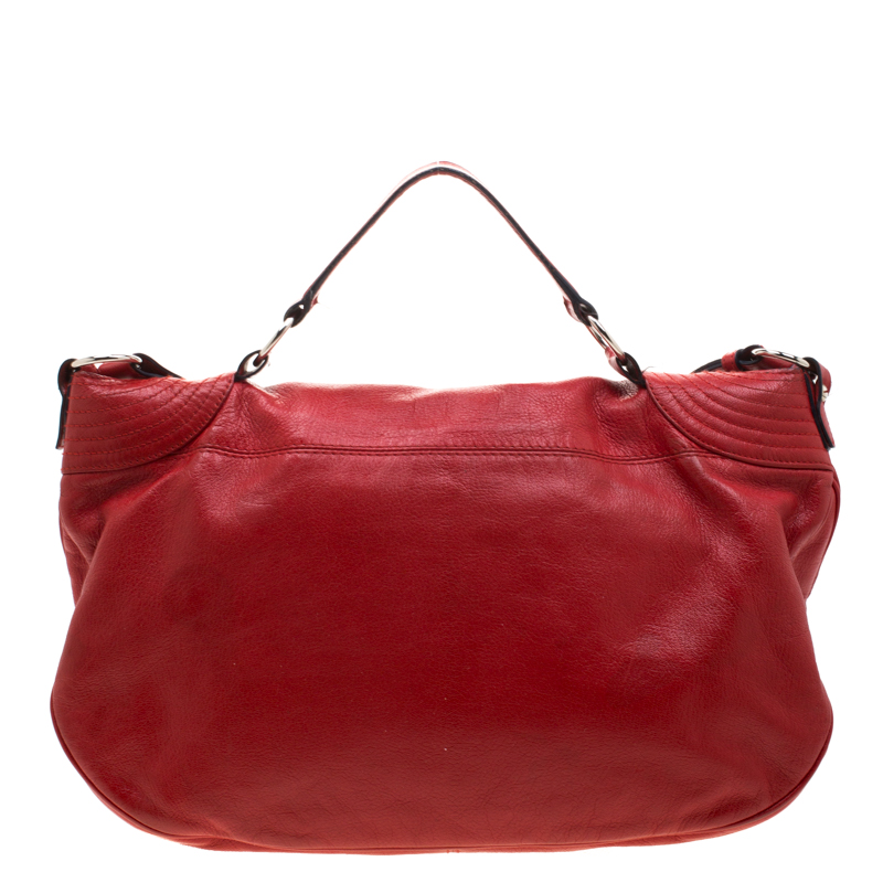 Alexander Mcqueen Red Leather Faithful Crossbody Bag