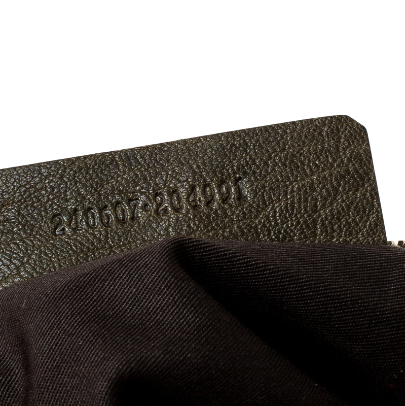 Pre-owned Alexander Mcqueen Olive Green Leather Medium De Manta Clutch