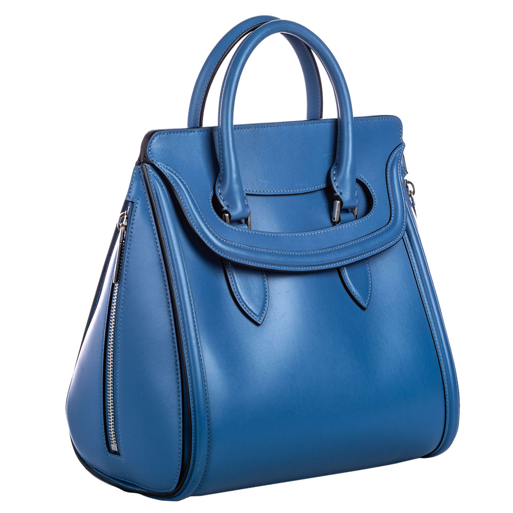 

Alexander McQueen Blue Large Leather Heroine Bag