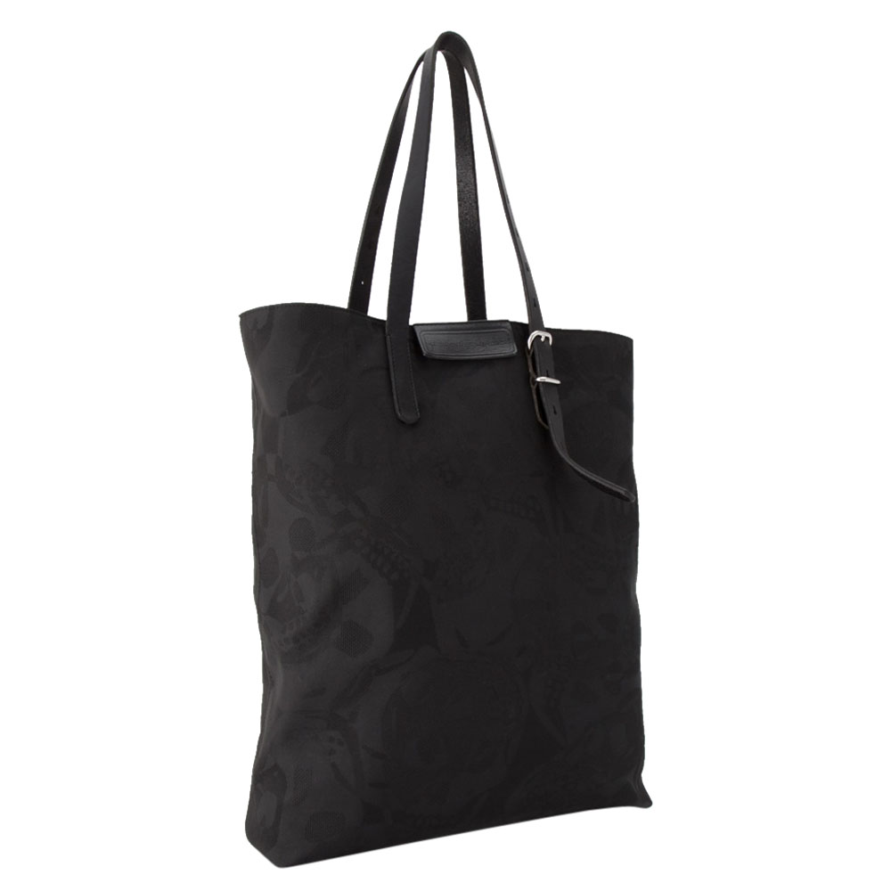 

Alexander McQueen Black Canvas Skull Tote Bag