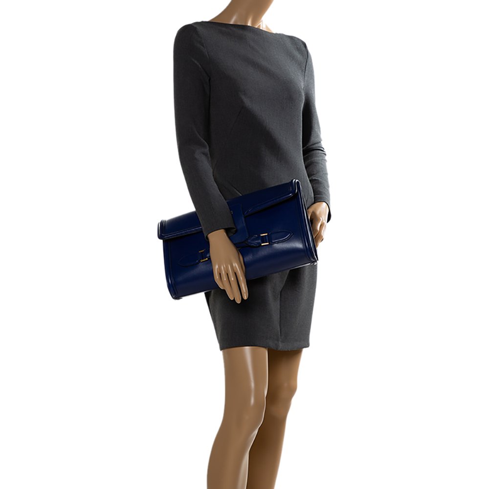 

Alexander McQueen Blue Leather Heroine Clutch