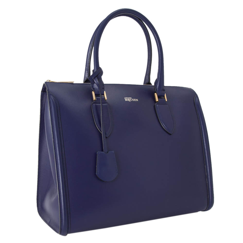 

Alexander McQueen Blue Leather Heroine Tote Bag