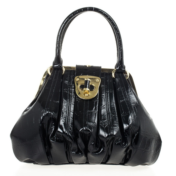 Pre Owned Alexander McQueen Elvie Embossed Leather Tote