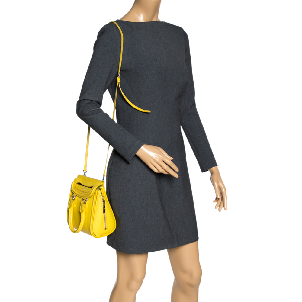 

Alexander McQueen Yellow Leather Mini Heroine Bag