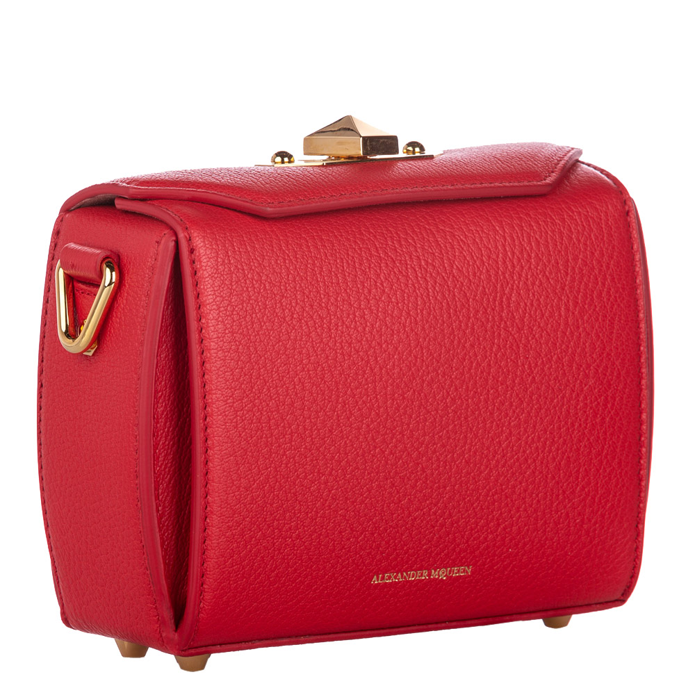 

Alexander McQueen Red Leather Box 19 Bag