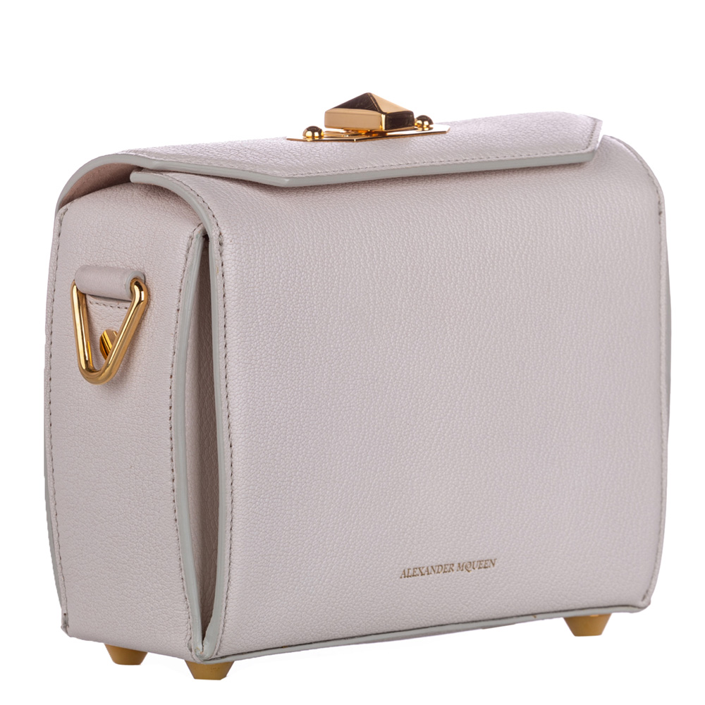 

Alexander McQueen White Leather Box 19 Crossbody Bag