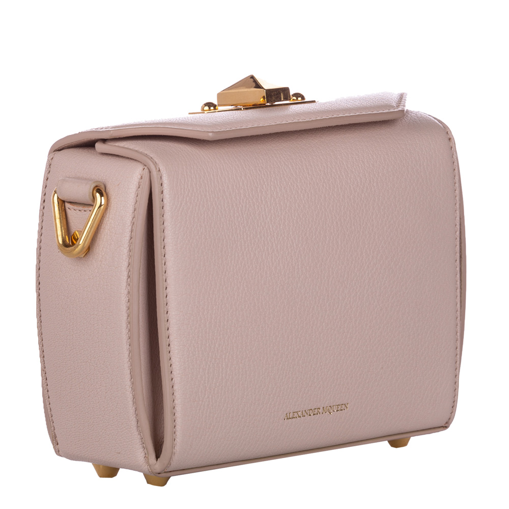 

Alexander McQueen Brown Leather Box 19 Crossbody Bag, Beige