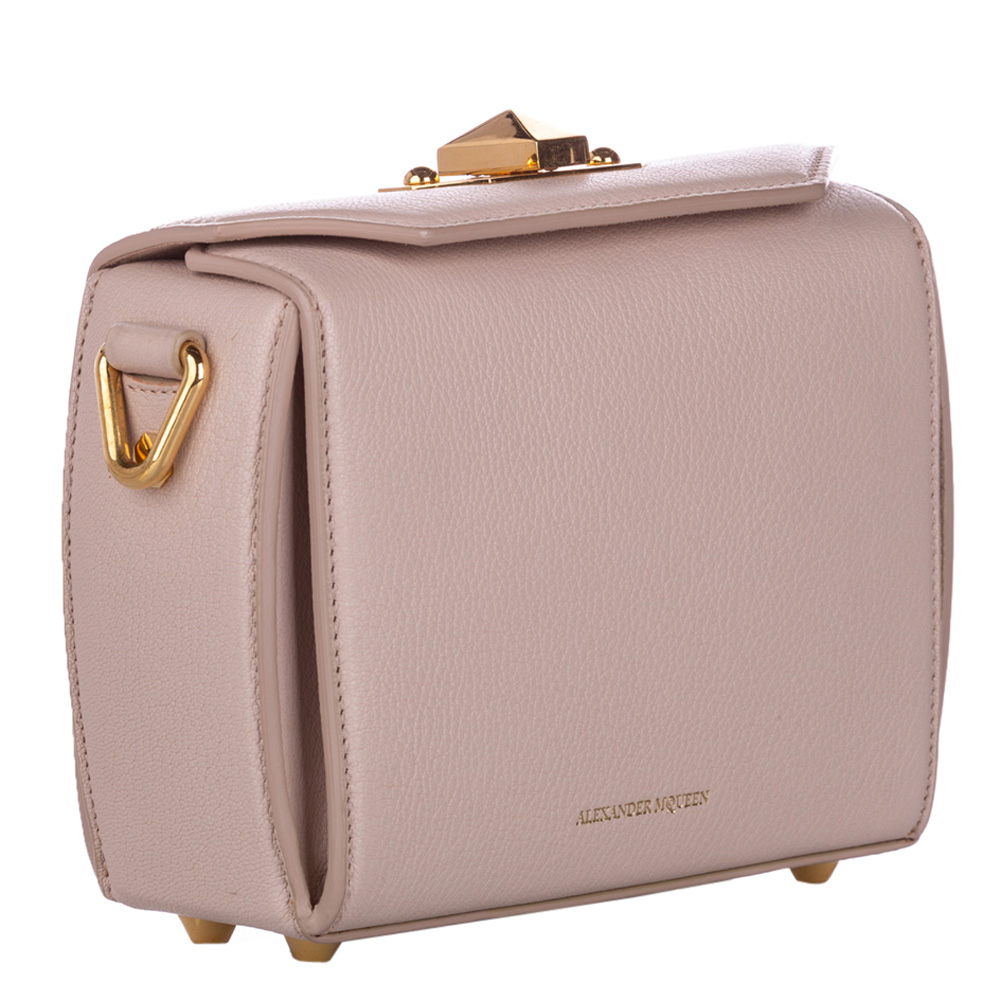 

Alexander McQueen Brown Leather Box 19 Crossbody Bag, Beige