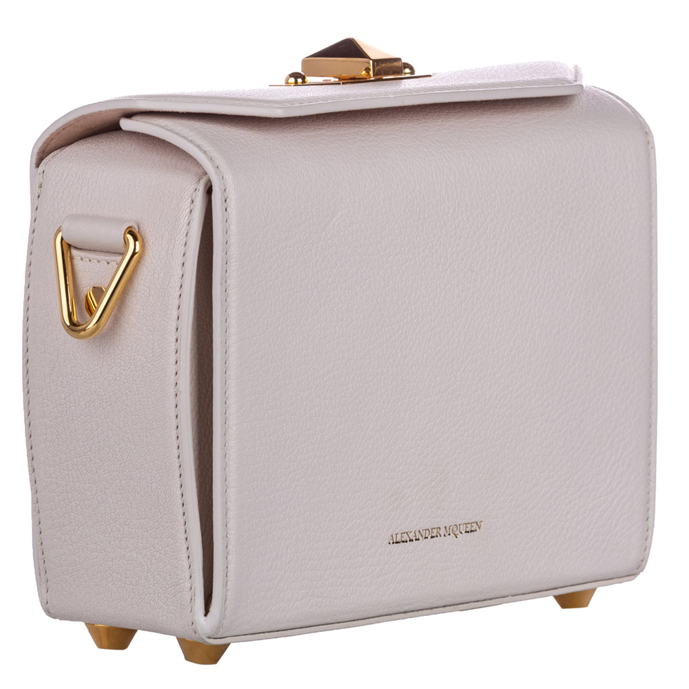 

Alexander McQueen White Leather Box 19 Crossbody Bag