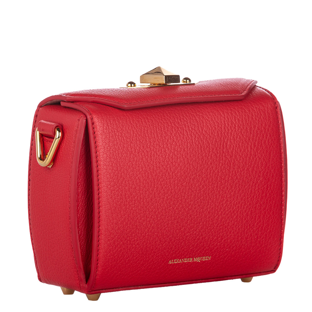 

Alexander McQueen Red Leather Box 16 Crossbody Bag