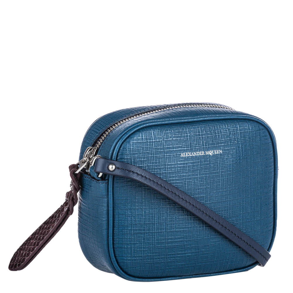 

Alexander McQueen Blue Leather Mini Camera Bag