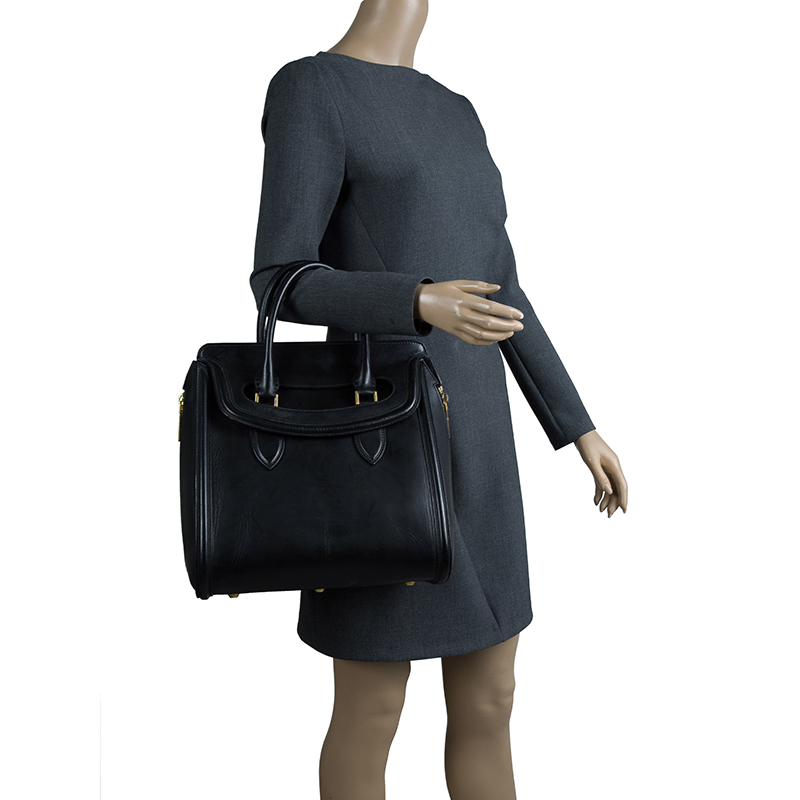 

Alexander McQueen Black Leather Medium Heroine Tote