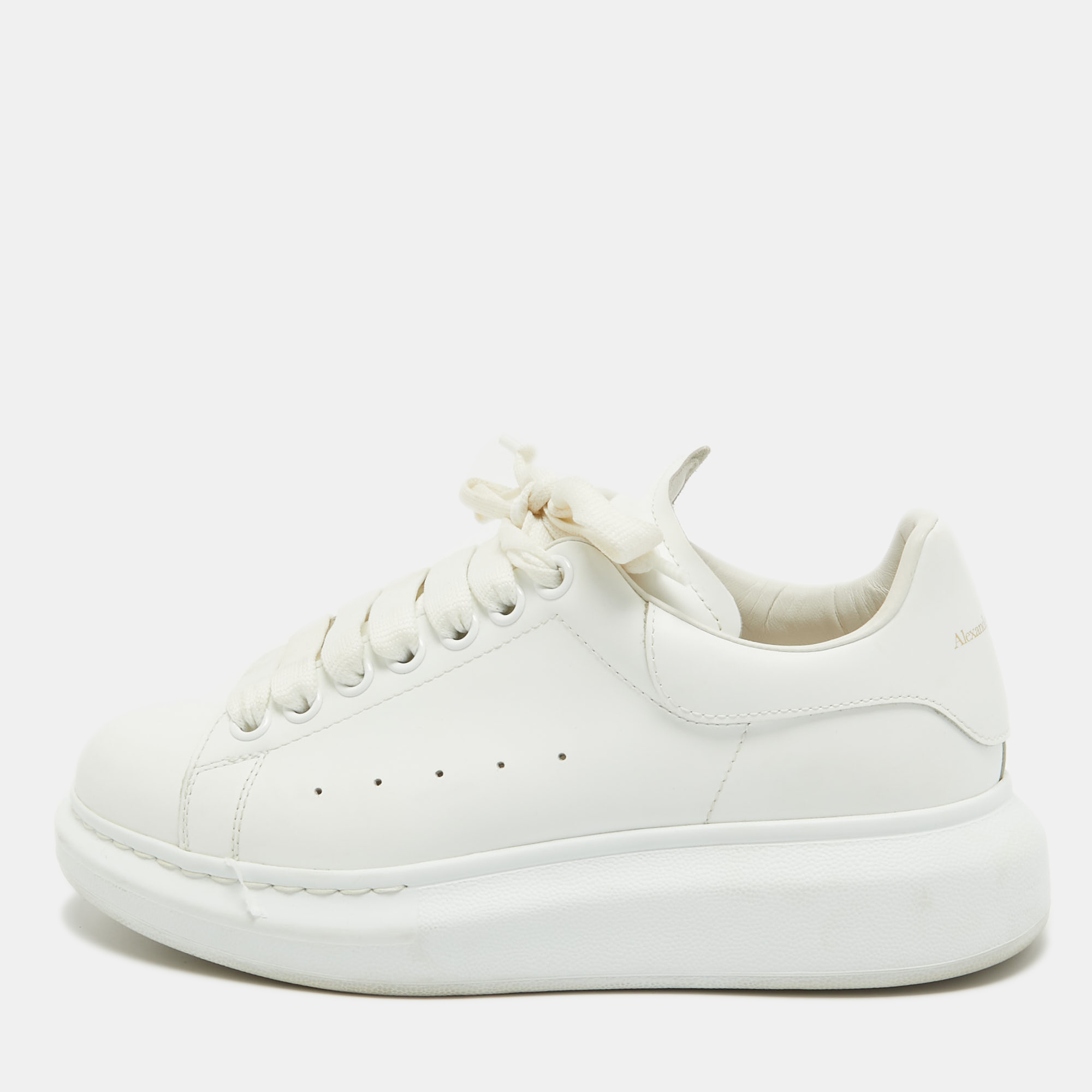 

Alexander McQueen Off White Leather Larry Sneakers Size
