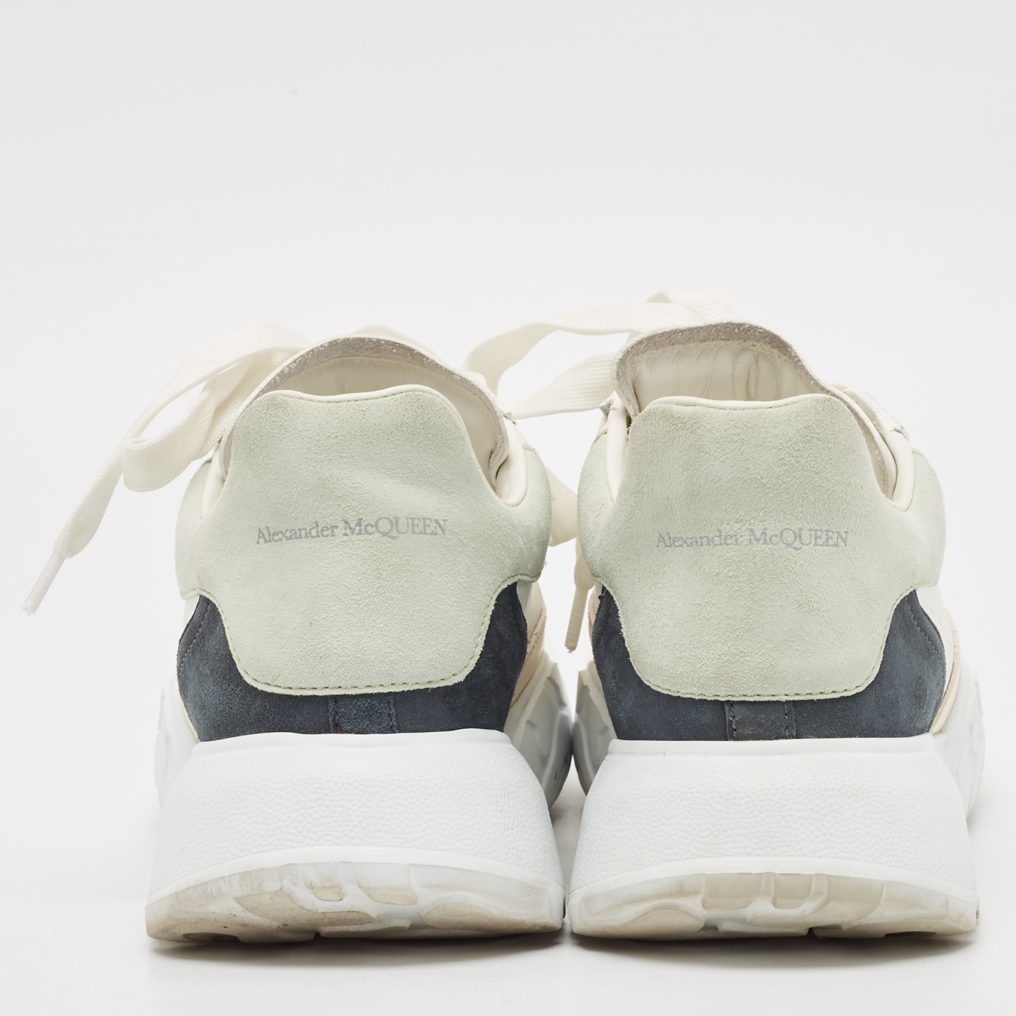 Alexander McQueen Multicolor Leather and Suede Oversized Runner Sneakers Size 37.5 