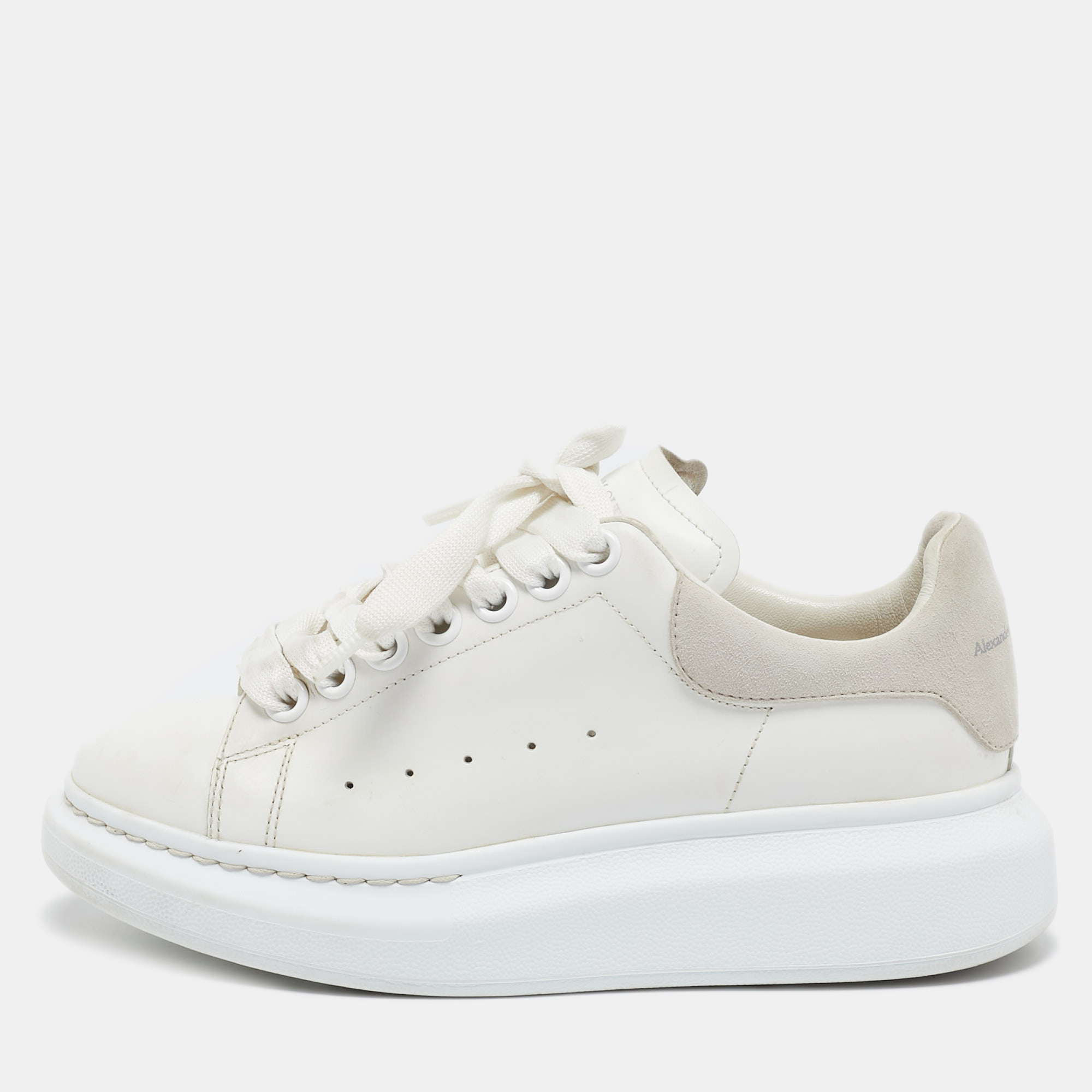 

Alexander McQueen Off White Leather Larry Sneakers Size