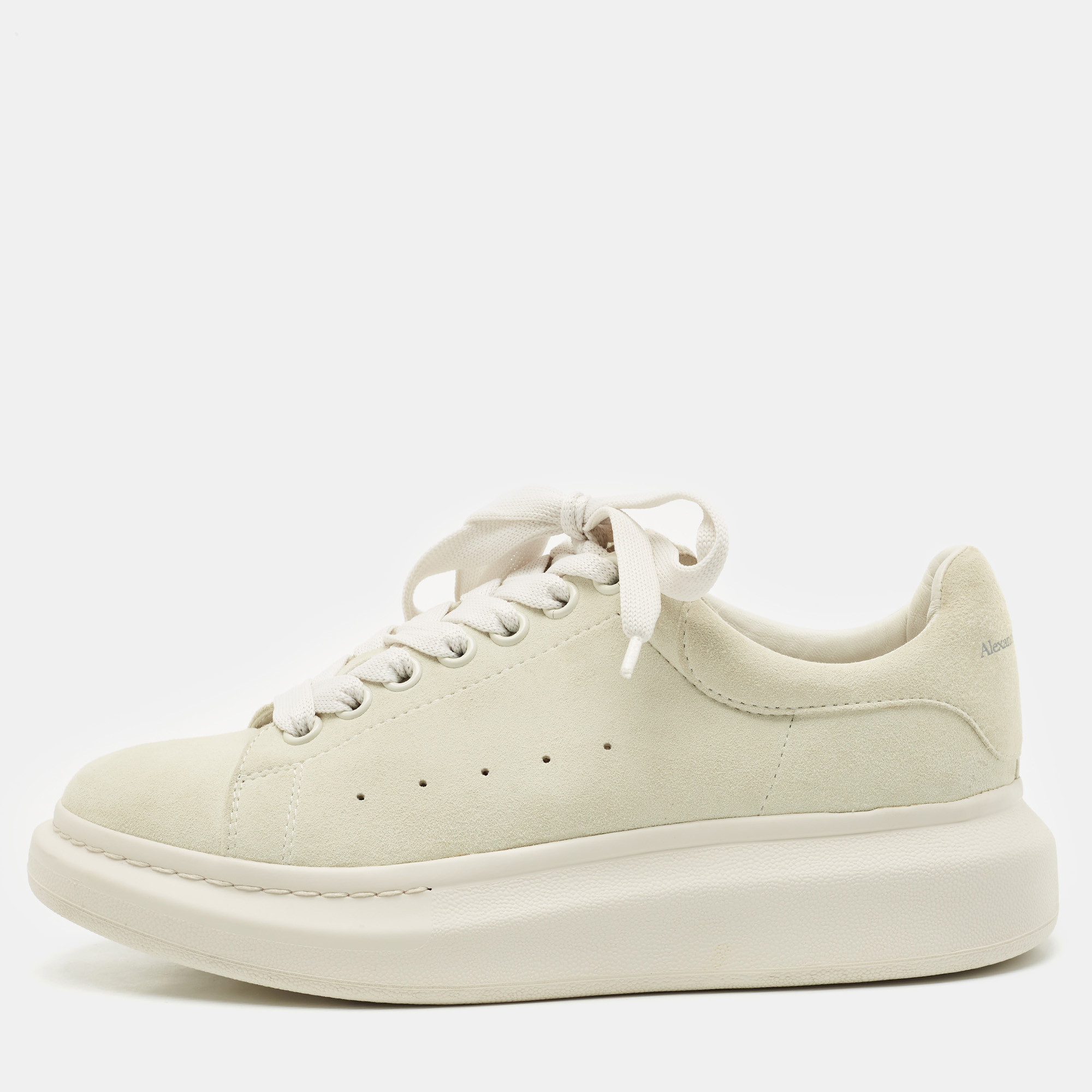 

Alexander McQueen Grey Suede Oversized Sneakers Size