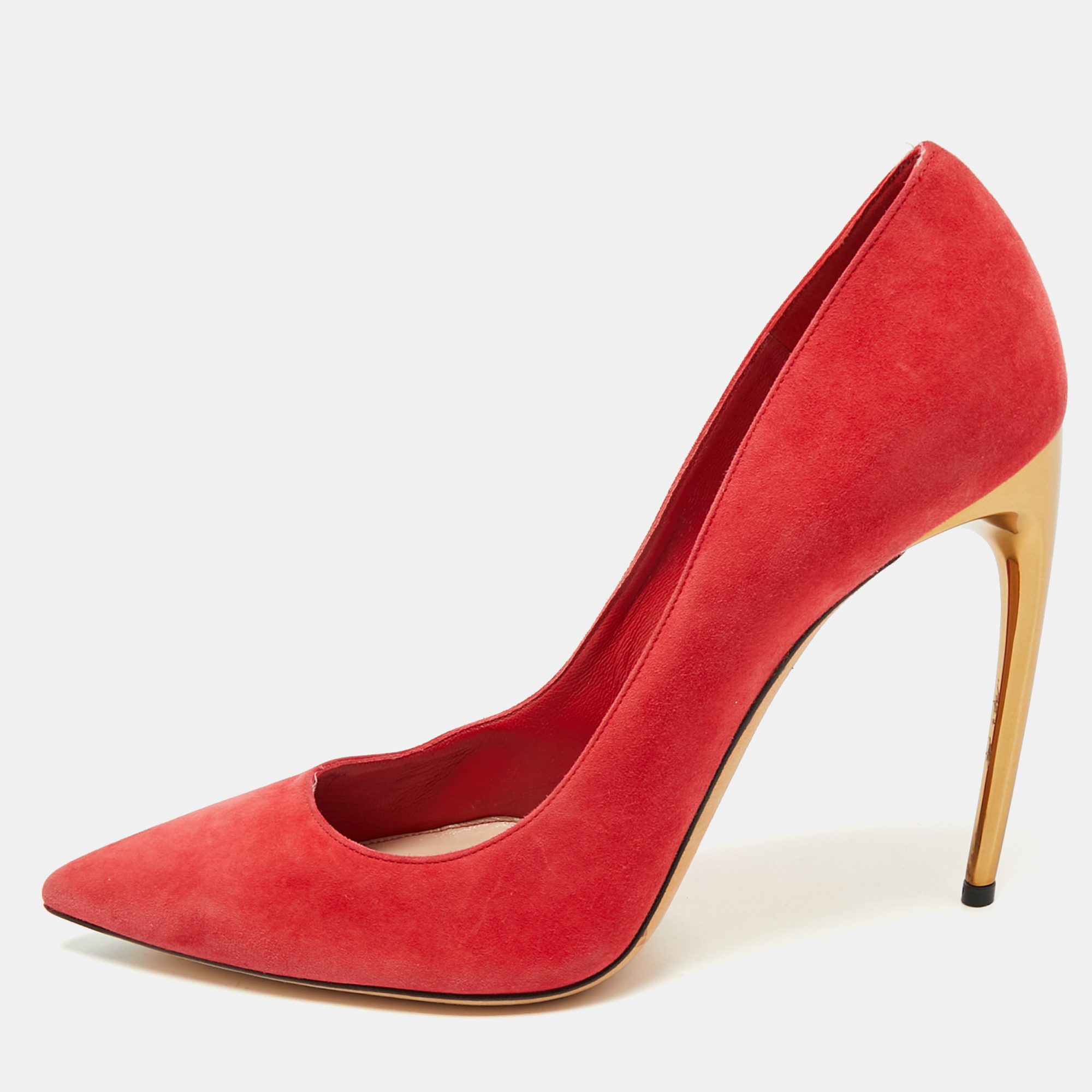 

Alexander McQueen Red Suede Pointed Toe Pumps Size